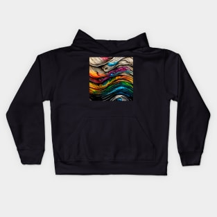 Swirling paint and ink mixed with water Kids Hoodie